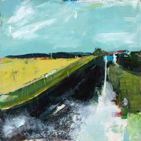 Open Road White Modern Wood Framed Art Print with Double Matting by Schuerbeke, Deanna