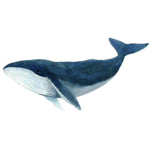 Humpback Whale - Blue Black Modern Wood Framed Art Print by Saylor, Jeannine
