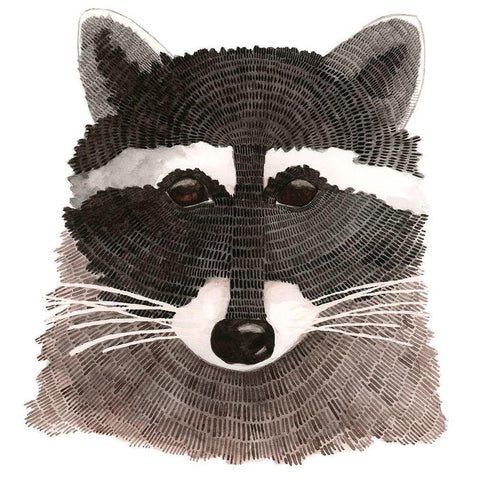 Raccoon Gold Ornate Wood Framed Art Print with Double Matting by Saylor, Jeannine