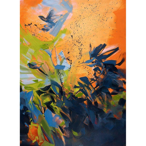 Richochet Black Modern Wood Framed Art Print with Double Matting by Schmitz, Cameron