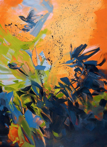 Richochet White Modern Wood Framed Art Print with Double Matting by Schmitz, Cameron