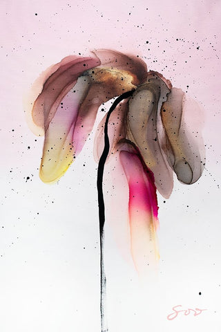 Rebirth Black Modern Wood Framed Art Print by SoosooStudios