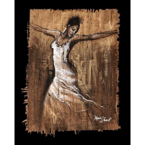 Graceful Motion I Black Modern Wood Framed Art Print with Double Matting by Stewart, Monica