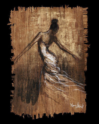 Graceful Motion III Black Ornate Wood Framed Art Print with Double Matting by Stewart, Monica