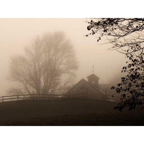 Parish Hill Barn Black Modern Wood Framed Art Print with Double Matting by Triebert, Christine