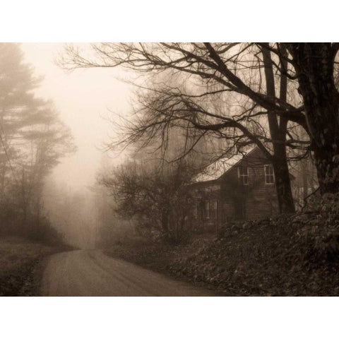 Parish Hill Road Black Modern Wood Framed Art Print with Double Matting by Triebert, Christine