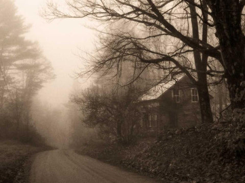 Parish Hill Road White Modern Wood Framed Art Print with Double Matting by Triebert, Christine