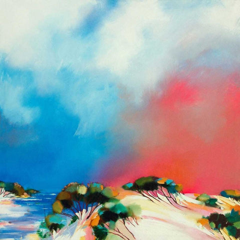 Ocean Glow White Modern Wood Framed Art Print by Turton, John
