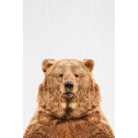 Bear White Modern Wood Framed Art Print by Tai Prints