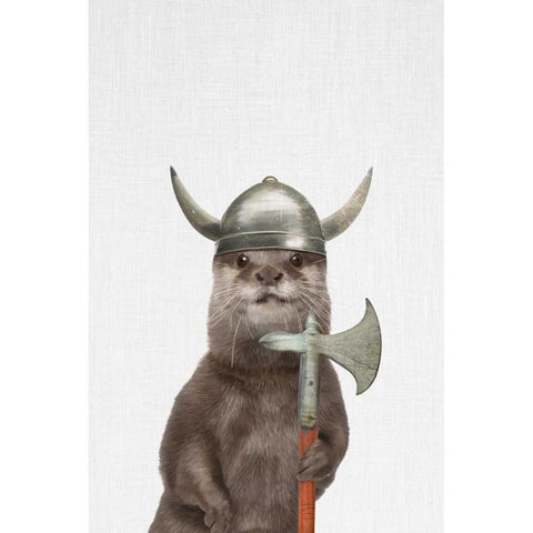 Otter Black Modern Wood Framed Art Print with Double Matting by Tai Prints