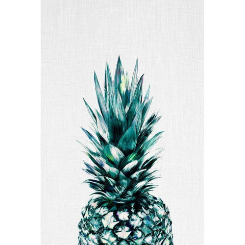 Pineapple II White Modern Wood Framed Art Print by Tai Prints