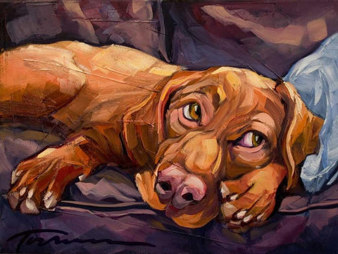 Beauty Rest Black Ornate Wood Framed Art Print with Double Matting by Townsend, Connie R.