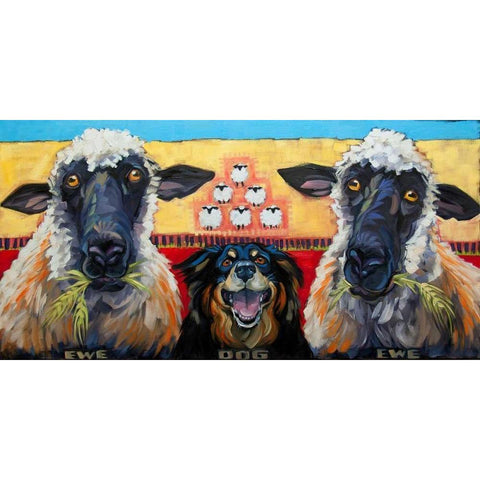 Ewe Dog Ewe Black Modern Wood Framed Art Print by Townsend, Connie R.