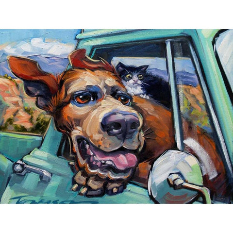 Love Travels Black Modern Wood Framed Art Print with Double Matting by Townsend, Connie R.