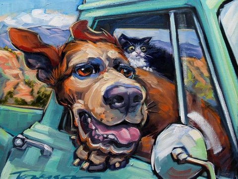 Love Travels White Modern Wood Framed Art Print with Double Matting by Townsend, Connie R.