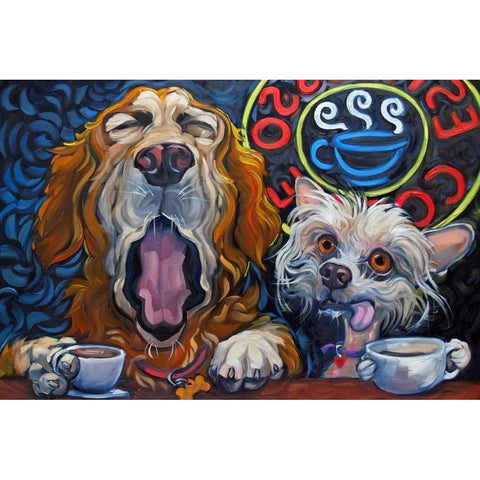 One Cup Shy White Modern Wood Framed Art Print by Townsend, Connie R.