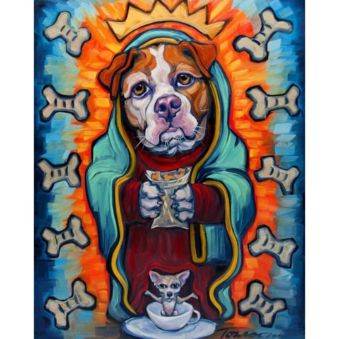 Our Lady of Perpetual Dog Biscuits Gold Ornate Wood Framed Art Print with Double Matting by Townsend, Connie R.