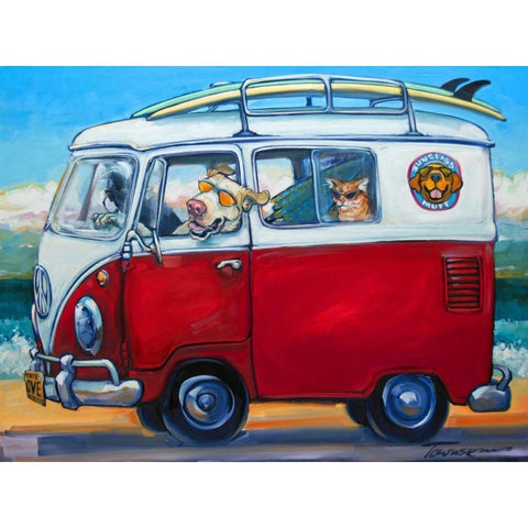 Sunglass Mutt Black Modern Wood Framed Art Print with Double Matting by Townsend, Connie R.