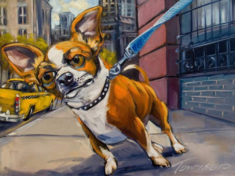 Fetch Cab Black Ornate Wood Framed Art Print with Double Matting by Townsend, Connie R.