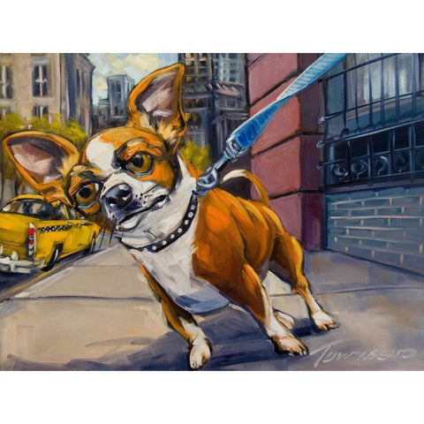 Fetch Cab Black Modern Wood Framed Art Print with Double Matting by Townsend, Connie R.