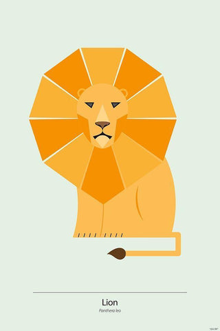Lion White Modern Wood Framed Art Print with Double Matting by Tomas Design