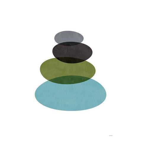 Modern Stones Black Modern Wood Framed Art Print with Double Matting by Tomas Design