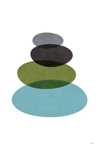 Modern Stones White Modern Wood Framed Art Print with Double Matting by Tomas Design