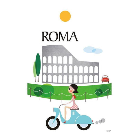 Roma Black Modern Wood Framed Art Print with Double Matting by Tomas Design