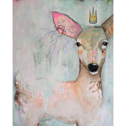 The Woodland Wanderer Black Modern Wood Framed Art Print with Double Matting by The Secret Hermit