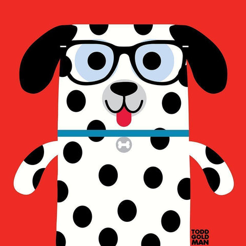 Bow Wow Dalmation Black Modern Wood Framed Art Print with Double Matting by Todd Art