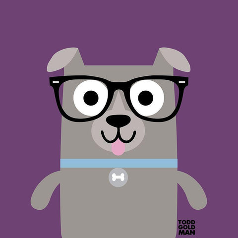 Bow Wow Pitt Bull Black Ornate Wood Framed Art Print with Double Matting by Todd Art