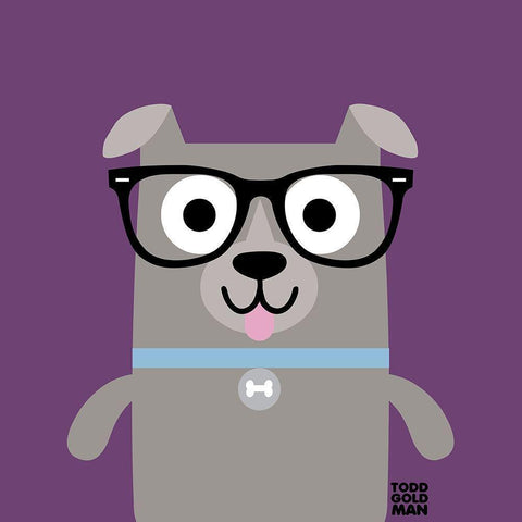 Bow Wow Pitt Bull Black Modern Wood Framed Art Print by Todd Art