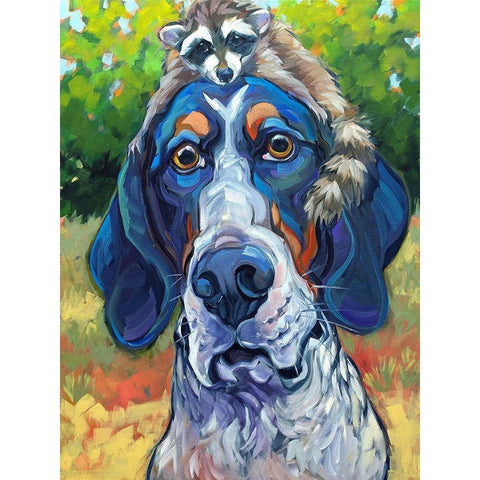Coonhound Black Modern Wood Framed Art Print with Double Matting by Townsend, CR