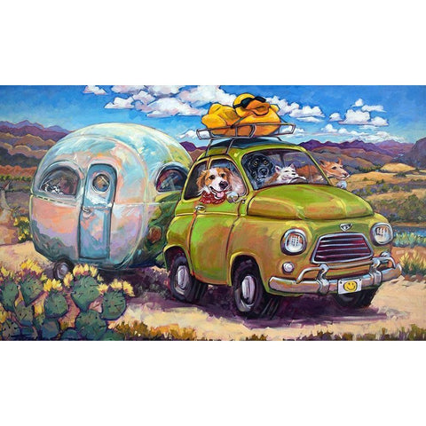 Duck and Cover Black Modern Wood Framed Art Print by Townsend, CR