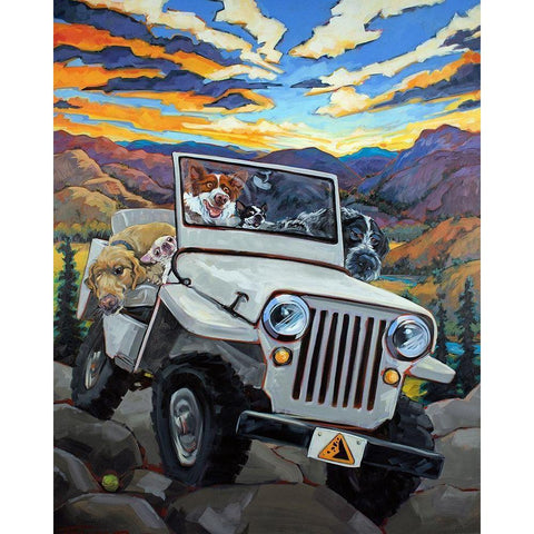 Watch For Falling Rocks Gold Ornate Wood Framed Art Print with Double Matting by Townsend, CR