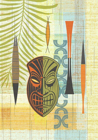 Tiki Warrior No. 1 White Modern Wood Framed Art Print with Double Matting by Theodore, James