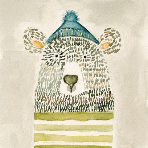 Chester Bear Black Modern Wood Framed Art Print by Timbrook, Natalie