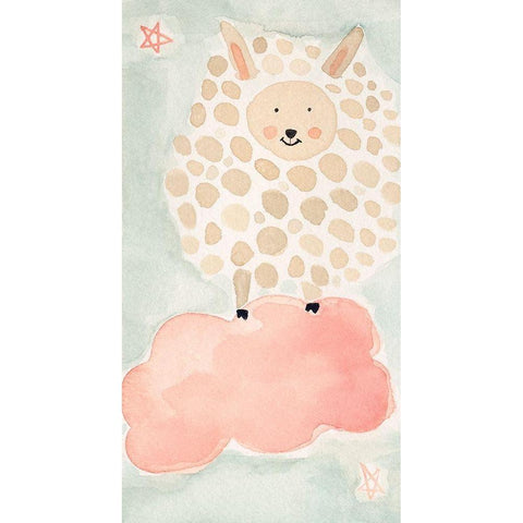 Counting Sheep No. 1 Black Modern Wood Framed Art Print by Timbrook, Natalie