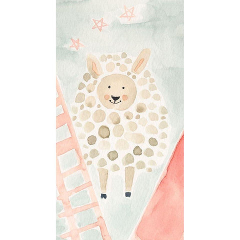 Counting Sheep No. 2 Gold Ornate Wood Framed Art Print with Double Matting by Timbrook, Natalie