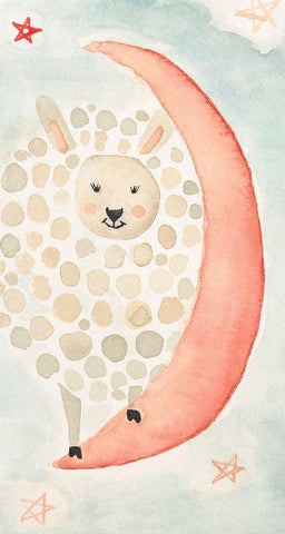 Counting Sheep No. 4 White Modern Wood Framed Art Print with Double Matting by Timbrook, Natalie