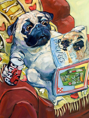 Bark a Lounger Black Ornate Wood Framed Art Print with Double Matting by Townsend, CR