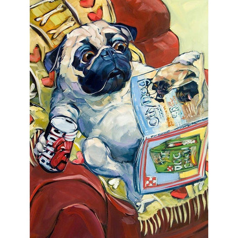 Bark a Lounger Black Modern Wood Framed Art Print by Townsend, CR