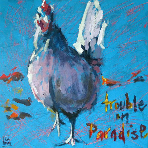 Trouble in Paradise Black Modern Wood Framed Art Print with Double Matting by Timmerman, Lisa