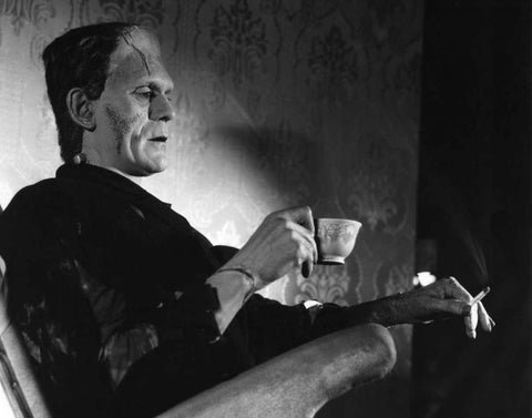 Even Monsters Need a Break Black Ornate Wood Framed Art Print with Double Matting by Unknown