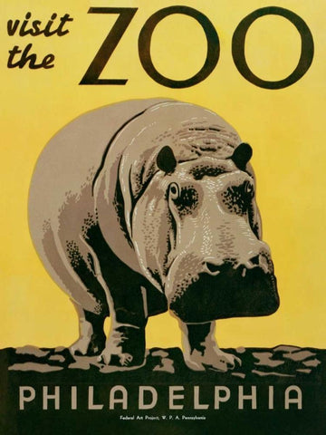 Visit the Zoo White Modern Wood Framed Art Print with Double Matting by Unknown