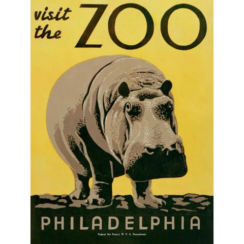 Visit the Zoo Black Modern Wood Framed Art Print by Unknown