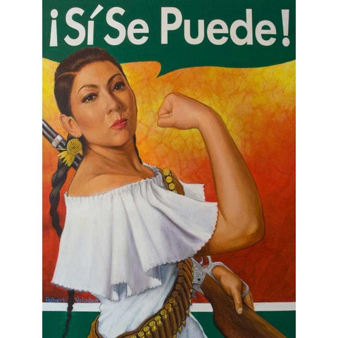 Rosita - Si Se Puede Black Modern Wood Framed Art Print with Double Matting by Valadez, Robert