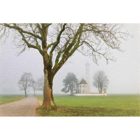 Pilgrimage Church of St. Coloman Black Modern Wood Framed Art Print by Van de Goor, Lars