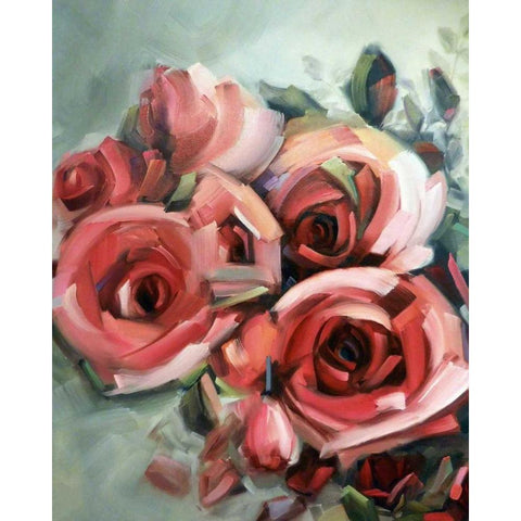 Amid Scent of Roses Black Modern Wood Framed Art Print with Double Matting by Van Hart, Holly