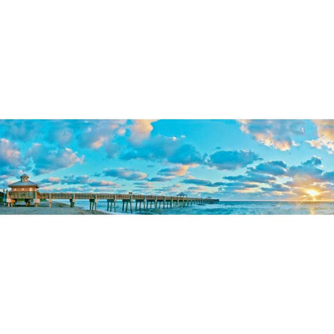 Sunrise on Juno Beach White Modern Wood Framed Art Print by Vaughn, Steve
